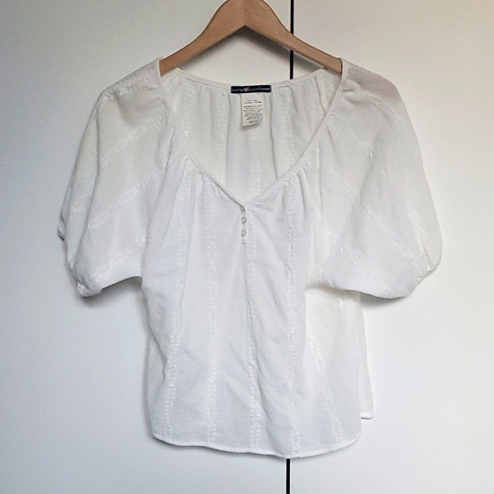White boho peasant top size M